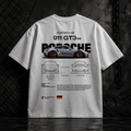 Drop Shoulder White Porsche T-Shirt