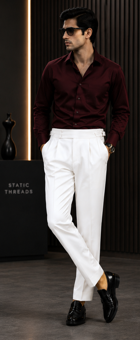 Gurkha Pant White Colored