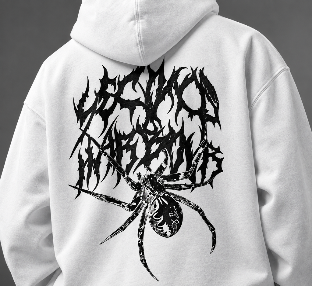 Spider Oversized Hoodie – White