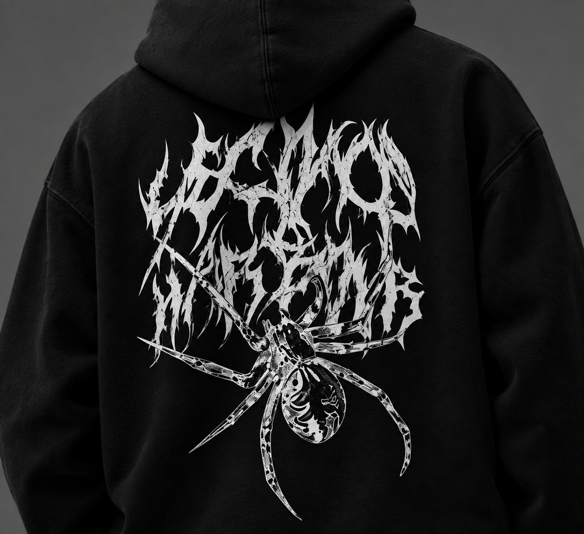 Spider Oversized Hoodie - Black