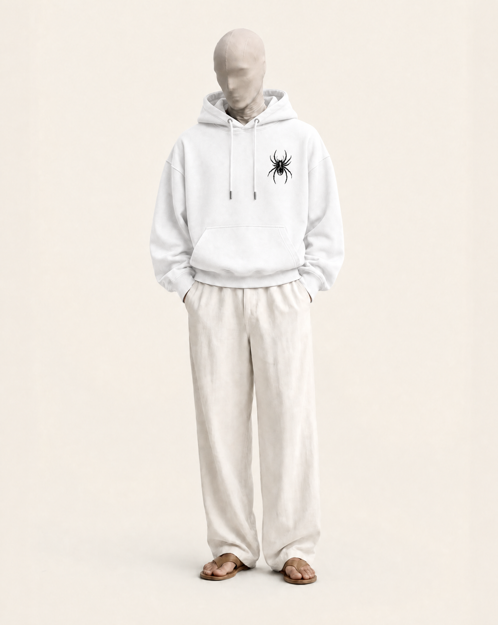 Spider Oversized Hoodie – White