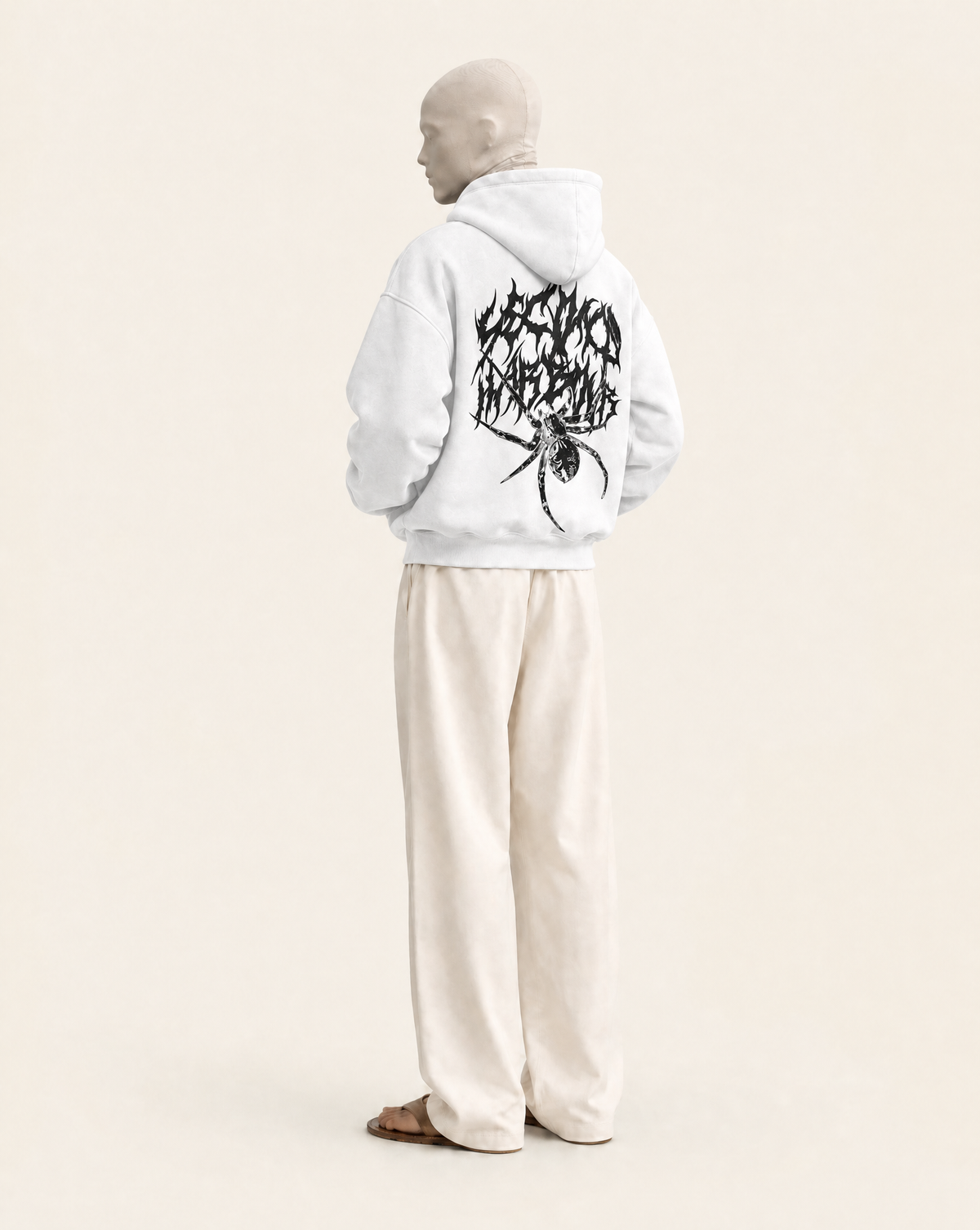 Spider Oversized Hoodie – White