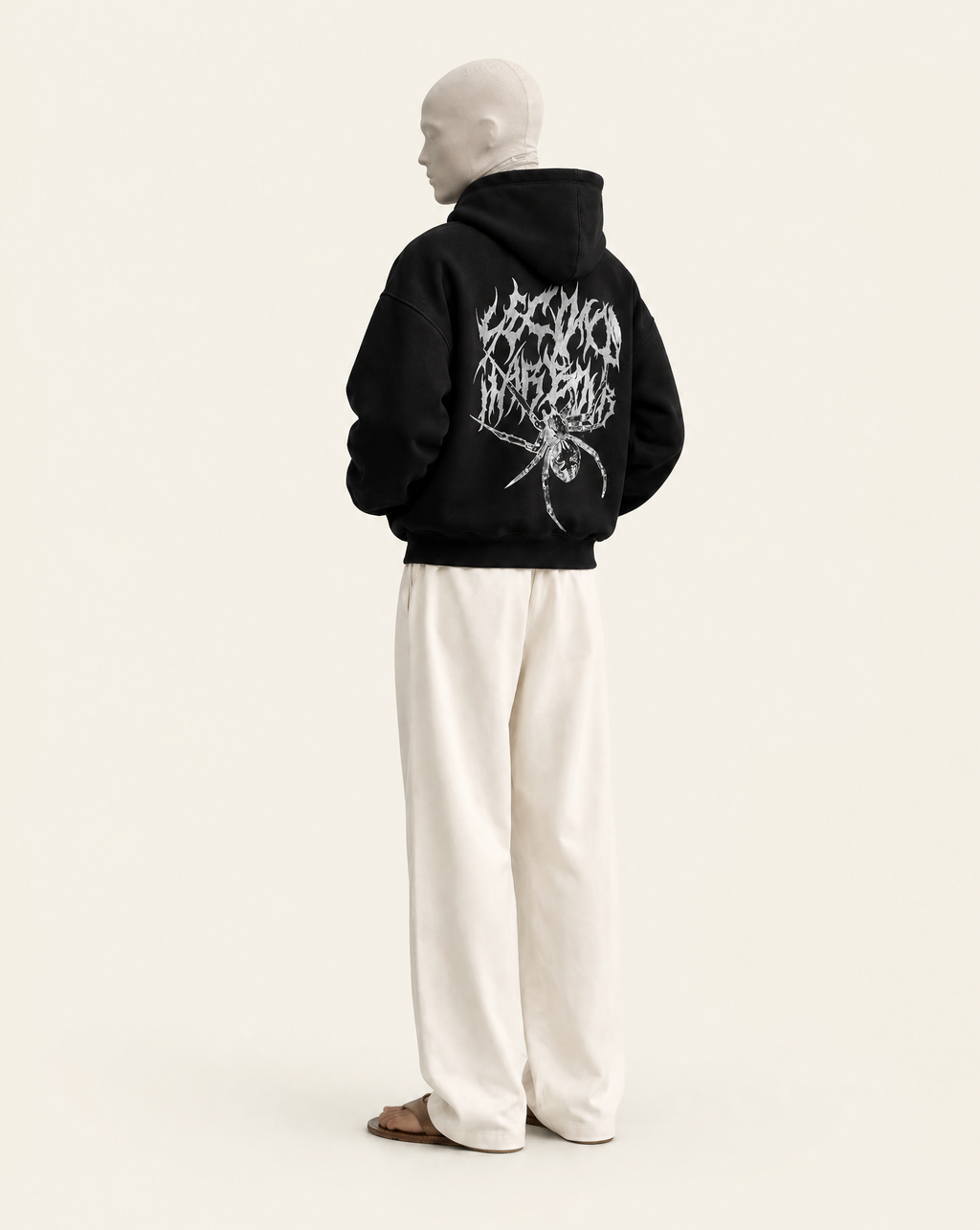 Spider Oversized Hoodie - Black