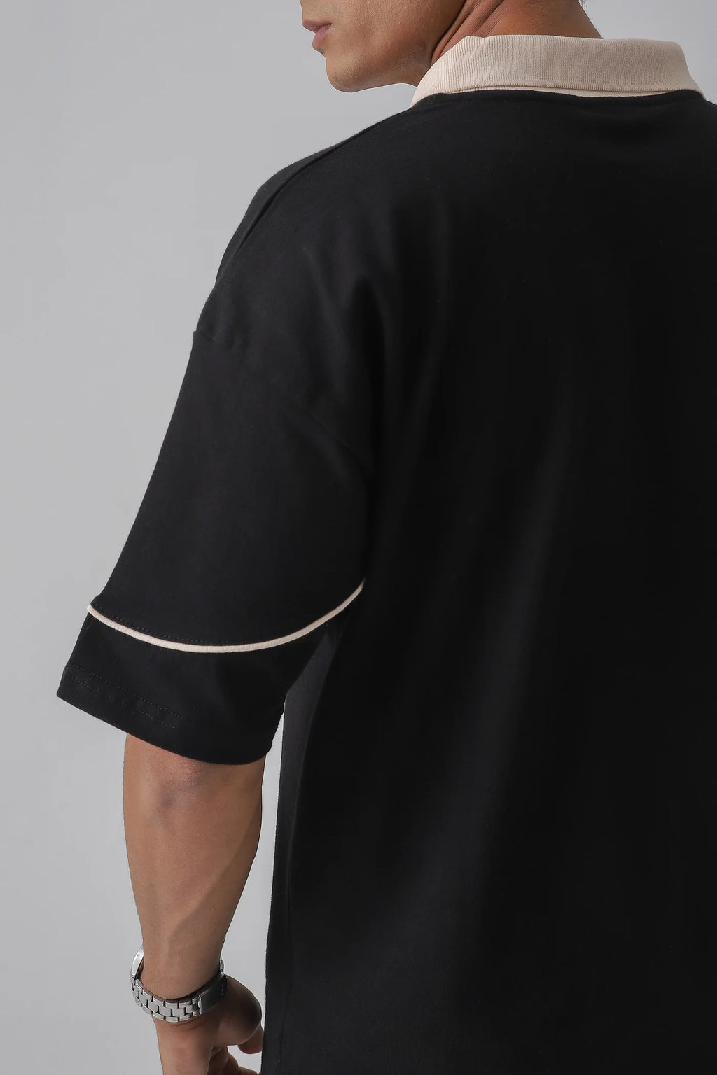 DROP SHOULDER POLO | BLACK